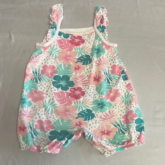 Rococo - set of 3 Pink and White Rompers with tropical flamingo design - Picture 5 of 5